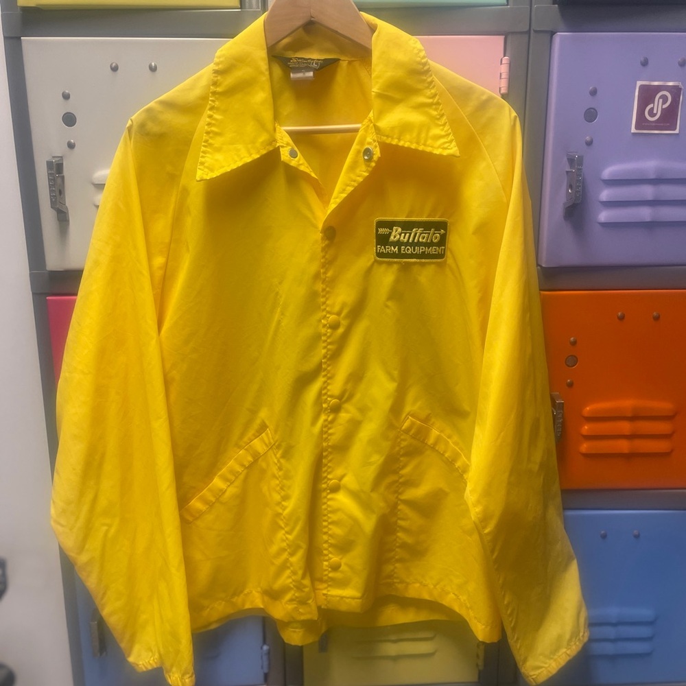 Vintage Swingster Windbreaker Yellow Logo Work Jacket